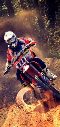 Experience the energy of dirt biking with this phone live wallpaper
