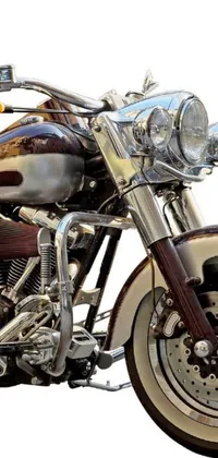 This impressive phone live wallpaper depicts a lifelike motorcycle in all its glory