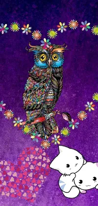 Vertebrate Bird Purple Live Wallpaper
