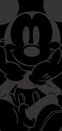Transform your phone with this stunning live wallpaper featuring an intricate, black and white image of a popular Disney character
