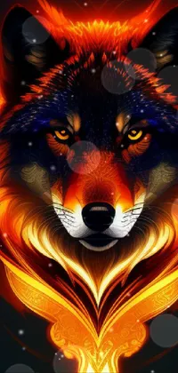 Looking for a fierce and captivating live wallpaper for your phone? Look no further than this stunning vector art featuring a close-up of a wolf's face