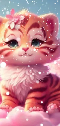 Red Pink Cat Live Wallpaper - free download