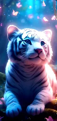 Vertebrate Light Bengal Tiger Live Wallpaper