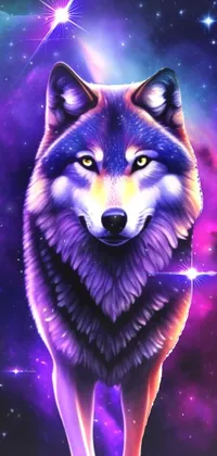 Wolf and Galaxy Live Wallpaper: Stunning Colors! - free download