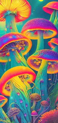 trippy mushroom wallpaper