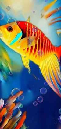 Enjoy the splendid beauty of the fish swimming in the Red Sea with this exquisite live wallpaper for your phone