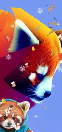 This live wallpaper for your phone boasts a bold and eye-catching image of a close-up of a red panda's face