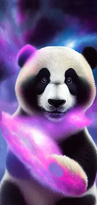 Vertebrate Purple Panda Live Wallpaper