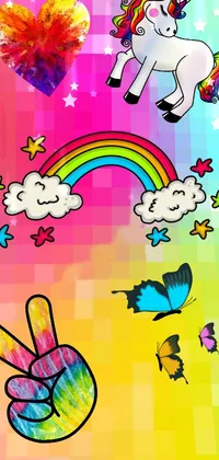 Vertebrate Rainbow White Live Wallpaper