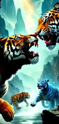 Vertebrate Siberian Tiger Bengal Tiger Live Wallpaper