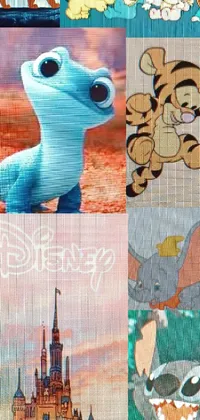 Experience the enchanting world of Disney with this live wallpaper for your phone! Featuring a beautiful collage of beloved characters set against a majestic castle backdrop, this wallpaper is sure to fill you with wonder and magic! Plus, with a trending Tumblr image of a whale, elephant, robot, and alien in the foreground, you get an eclectic mix of characters to enjoy
