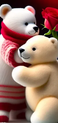 white teddy bear love wallpaper