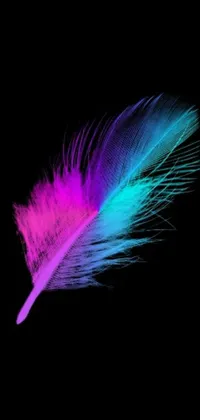 Looking to spice up your phone with a stunning live wallpaper? Check out this breathtaking digital painting of a purple and blue feather set against a sleek black background! Inspired by generative art, this trendy wallpaper is a must-have for anyone seeking a fresh, contemporary look