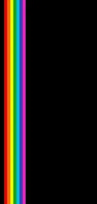 This dynamic phone live wallpaper features a dazzling rainbow of colors set against a sleek black background