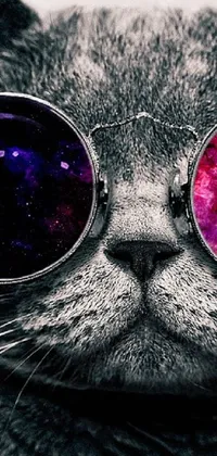 Vision Care Cat Purple Live Wallpaper