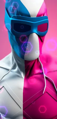 Add a unique touch to your phone with this amazing live wallpaper! Featuring a Puerto Rican superhero in a stunning pink and blue costume, this 3D render showcases the skill and creativity that goes into digital art