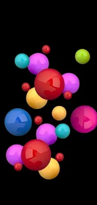 Add an artistic flair to your phone's wallpaper with this digital art piece featuring a bunch of mesmerizing colorful balls floating delicately over one another