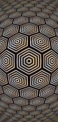 This visually striking smartphone live wallpaper features a black and white hexagonal pattern with a trippy feel