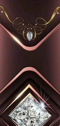 This phone live wallpaper showcases a sparkling diamond in exquisite close-up on a soothing pink background