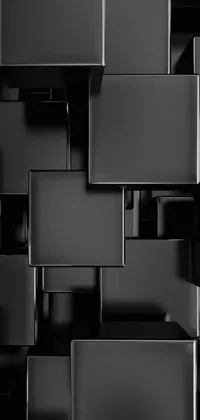 This stunning phone live wallpaper showcases black and white cubes arranged in a captivating pattern