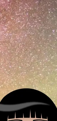 Immerse yourself in a galaxy of wonder with this beautiful iPhone wallpaper featuring a striking close-up of a person's face and a backdrop of shimmering stars