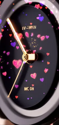 Watch Clock Pink Live Wallpaper