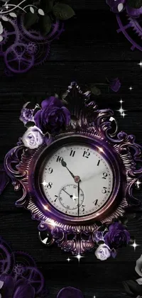 Watch Purple Clock Live Wallpaper