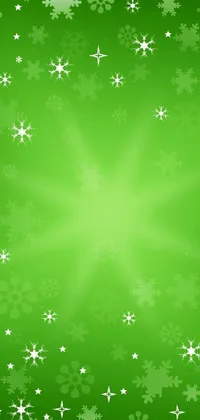 Looking for a stunning phone live wallpaper to bring something new to your home screen? Check out this enchanting creation! Featuring a green background adorned with snowflakes and stars, this wallpaper is inspired by the works of a talented artist on DeviantArt