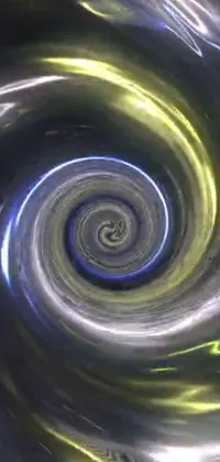 This stunning phone live wallpaper showcases a swirling spiral design etched onto a glass, reminiscent of a hologram