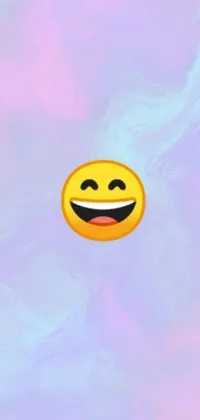 Get ready to brighten up your phone with this beautiful live wallpaper that will make you smile every time you look at it! Featuring a vivid yellow smiley face that takes center stage against a purple and blue background, this wallpaper is perfect for those who love fun and laughter