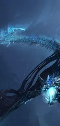 This phone live wallpaper showcases a majestic dragon soaring through the air