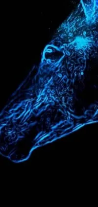 This mobile live wallpaper features a stunning horse head created using generative art techniques