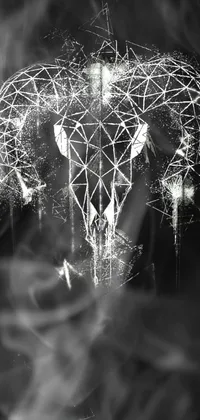 This live phone wallpaper displays a timeless black and white photograph of dazzling lights and geometric patterns