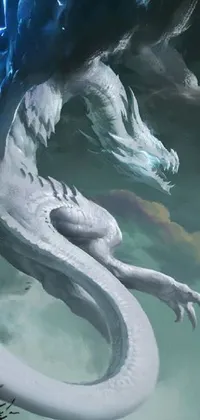 Unleash the electric energy of a mystical, white dragon on your phone with this stunning live wallpaper