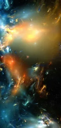 This live wallpaper features a mesmerizing space scene with stars, nebulas, and abstract forms