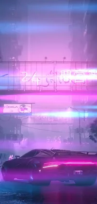 Cyberpunk Pink Car Live Wallpaper - free download