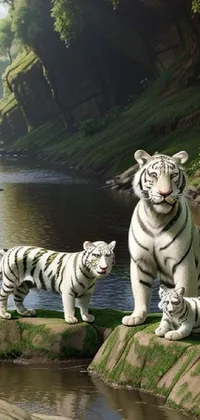 Water Bengal Tiger Vertebrate Live Wallpaper