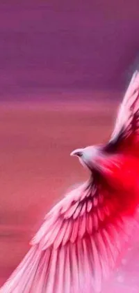 This phone live wallpaper features a stunning bird digitally painted with monochromatic airbrush technique