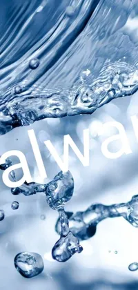 This phone live wallpaper features a striking close-up of water with the word "baliwan" displayed in a modern font
