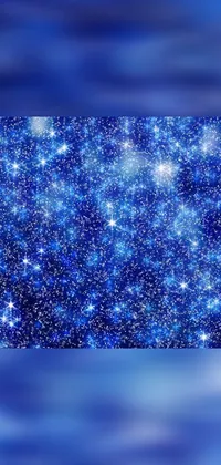 This stunning phone live wallpaper features a blue sky filled with twinkling stars and glittering multiversal ornaments