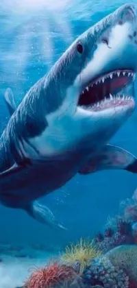 Swim with the awe-inspiring great white shark on your phone's screen