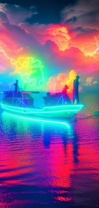 Water Boat Sky Live Wallpaper