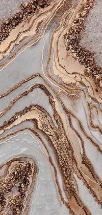 This phone live wallpaper features an ultrafine detailed painting of an aerial view of a river in the desert