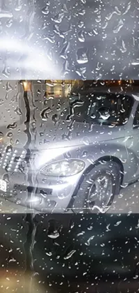 Get ready for a thrilling live wallpaper experience with a sleek and modern sports car sitting in the rain