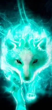 Looking for a stunning live wallpaper to make your phone stand out? This eye-catching option features a glowing wolf with ice powers set against a black background