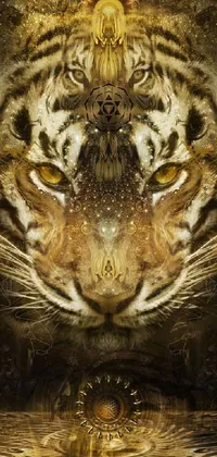 This mesmerizing live wallpaper by Yoann Lossel features a tiger perched atop a tranquil body of water