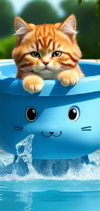 Water Cat Liquid Live Wallpaper