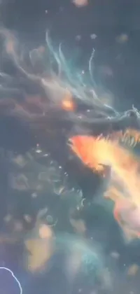 This phone live wallpaper showcases a breathtaking underwater scene featuring an intricately detailed fish
