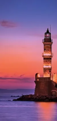 Enhance the look of your phone screen with this mesmerizing live wallpaper of a lighthouse at dusk