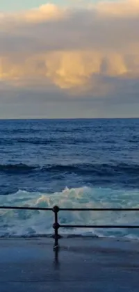 Enjoy the serene view of an ocean pier with this live wallpaper for your phone